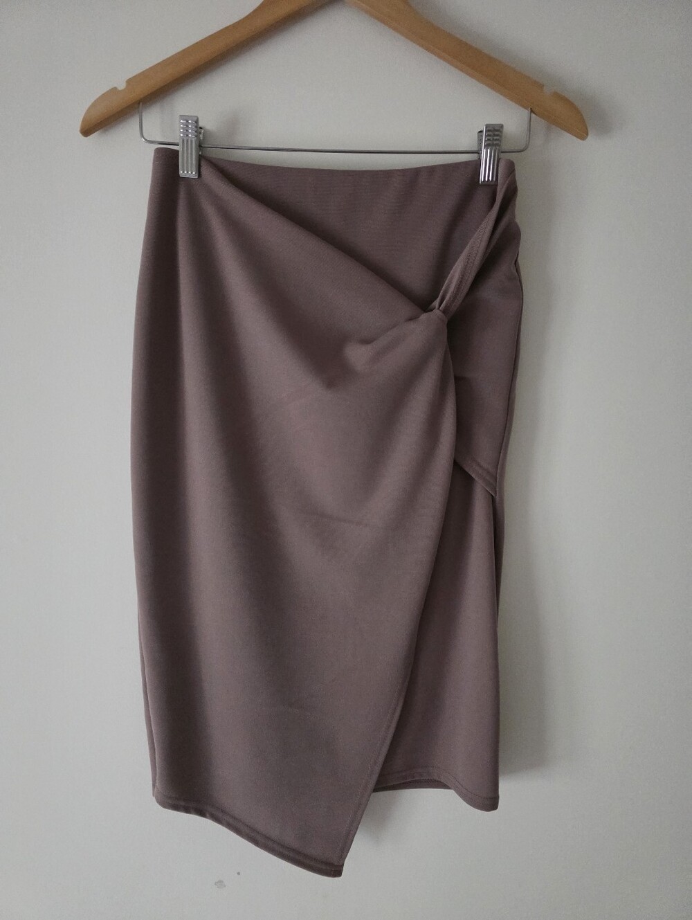 Knot-Detail Midi Skirt - Mauve